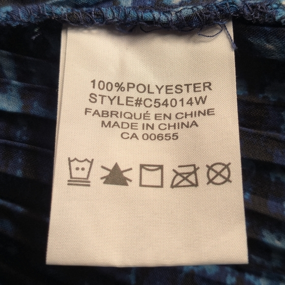 Addition Elle 16 Blouse Button Down Blue Sheer Plissé Flared Sleeve Plus Boho - Picture 13 of 15